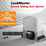 1200KG LockMaster Electric Sliding Gate Opener Automatic Motor Remote Rail 4M
