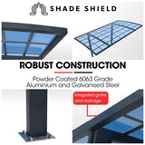 SHADE SHIELD Single Cantilever Carport 3.0m x 5.5m x 3.5m, Aluminium Alloy Frame, Polycarbonate Roof, Shelter for Car or Outdoor Living
