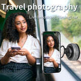 Silver Foldable Vacuum Suction Phone Stand for Navigation and Calls