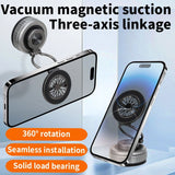 Silver Foldable Vacuum Suction Phone Stand for Navigation and Calls