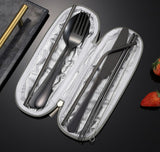 8 pcs Tableware Dinnerware Portable Stainless Steel Camping Travel Cutlery Set Media 1 of 12