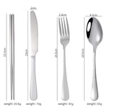 8 pcs Tableware Dinnerware Portable Stainless Steel Camping Travel Cutlery Set Media 1 of 12