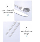 8 pcs Tableware Dinnerware Portable Stainless Steel Camping Travel Cutlery Set Media 1 of 12