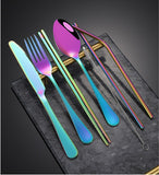 8 pcs Tableware Dinnerware Portable Stainless Steel Camping Travel Cutlery Set Media 1 of 12