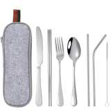 8 pcs Tableware Dinnerware Portable Stainless Steel Camping Travel Cutlery Set - Catching Deals