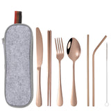 8 pcs Tableware Dinnerware Portable Stainless Steel Camping Travel Cutlery Set - Catching Deals