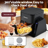 Devanti 2-IN-1 Air Fryer 5.5L Dual Zone Fryers Electric Cooker with Top BBQ Grill & Bot