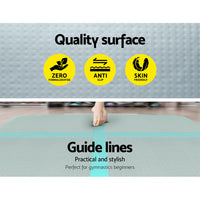 Everfit GoFun 4X1M Inflatable Air Track Mat Tumbling Floor Home Gymnastics Green