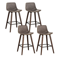 Artiss 4x Bar Stools Vintage Leather Wooden Solid Plywood