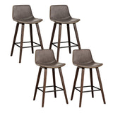 Artiss 4x Bar Stools Vintage Leather Wooden Solid Plywood