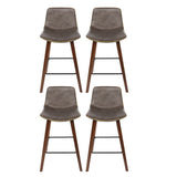 Artiss 4x Bar Stools Vintage Leather Wooden Solid Plywood