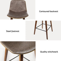Artiss 4x Bar Stools Vintage Leather Wooden Solid Plywood