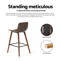 Artiss 4x Bar Stools Vintage Leather Wooden Solid Plywood