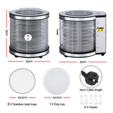Devanti 8 Trays Food Dehydrator Stainless Steel Auto-Rotate 10 Programs 700W - Catching Deals