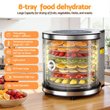 Devanti 8 Trays Food Dehydrator Stainless Steel Auto-Rotate 10 Programs 700W - Catching Deals