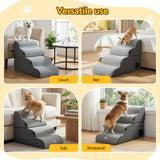 i.Pet Dog Stairs and Bed 2-in-1 Sofa Car Foam Non-Slip Washable Pet Stairs Indoor Grey