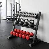 Everfit Dumbbell Rack 3-Tier Heavy Duty Weight Storage for Home Gym 300kg Capacity Black