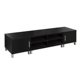 Modern TV Entertainment Unit Stand 190cm Cabinet Shelving Storage Black
