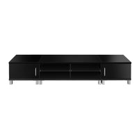 Modern TV Entertainment Unit Stand 190cm Cabinet Shelving Storage Black