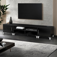 Modern TV Entertainment Unit Stand 190cm Cabinet Shelving Storage Black