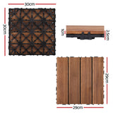 Gardeon 27PCS Wood Deck Tiles 30x30cm Interlocking Floor Tiles for Patio Balcony Garden