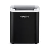 Devanti Ice Maker Machine Portable 12kg Countertop w/Self Cleaning 1.2L Black - Catching Deals