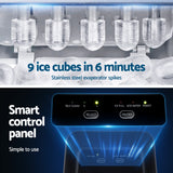 Devanti Ice Maker Machine Portable 12kg Countertop w/Self Cleaning 1.2L Black - Catching Deals