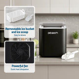 Devanti Ice Maker Machine Portable 12kg Countertop w/Self Cleaning 1.2L Black - Catching Deals