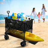 Lambu Folding Wagon Cart Double Shelves-1942353683513741319