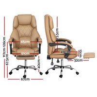 Artiss Executive Office High-back Chair Computer Gaming Chairs Leather Footrest