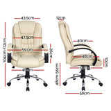 Executive Office Chair Computer Gaming High Black Chairs PU Leather Tilt Beige