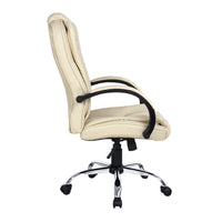 Executive Office Chair Computer Gaming High Black Chairs PU Leather Tilt Beige