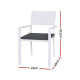 Gardeon 4PC Outdoor Dining Chairs Stackable Aluminum Lounge Chair Patio Furniture