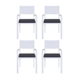 Gardeon 4PC Outdoor Dining Chairs Stackable Aluminum Lounge Chair Patio Furniture
