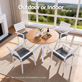 Gardeon 4PC Outdoor Dining Chairs Stackable Aluminum Lounge Chair Patio Furniture