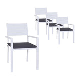 Gardeon 4PC Outdoor Dining Chairs Stackable Aluminum Lounge Chair Patio Furniture