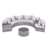 Gardeon 6 Seater Outdoor Sofa Set 9PCS Table Chair Set Garden Rattan Patio Furniture