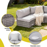 Gardeon 6 Seater Outdoor Sofa Set 9PCS Table Chair Set Garden Rattan Patio Furniture