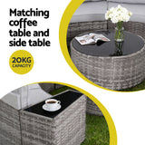 Gardeon 6 Seater Outdoor Sofa Set 9PCS Table Chair Set Garden Rattan Patio Furniture