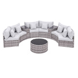 Gardeon 6 Seater Outdoor Sofa Set 9PCS Table Chair Set Garden Rattan Patio Furniture
