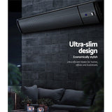 Devanti Electric Radiant Strip Heater Outdoor 1800W Panel Heater Bar Remote Home