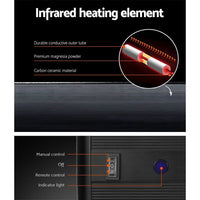 Devanti Electric Radiant Strip Heater Outdoor 1800W Panel Heater Bar Remote Home