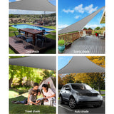 3x3x4.3m Instahut Shade Sail Triangle 280GSM 98% Grey Shade Cloth