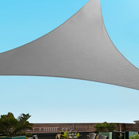 3x3x4.3m Instahut Shade Sail Triangle 280GSM 98% Grey Shade Cloth