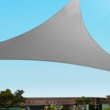 3x3x4.3m Instahut Shade Sail Triangle 280GSM 98% Grey Shade Cloth