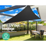 5x5x5m Instahut Shade Sail Triangle 280GSM 98% Black Shade Cloth