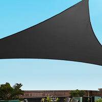 5x5x5m Instahut Shade Sail Triangle 280GSM 98% Black Shade Cloth