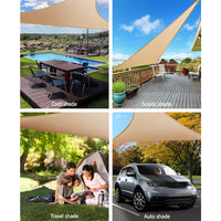 5x5x5m Instahut Waterproof Shade Sail Rectangle Sand 95% Shade Cloth