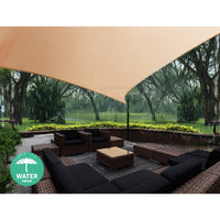 5x5x5m Instahut Waterproof Shade Sail Rectangle Sand 95% Shade Cloth