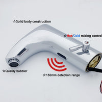 Bathroom Sink Automatic Sensor Control Tap Hands Free Public Water Mixer Faucet